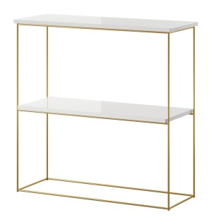 Product detail of ArtAdrk Příruční stolek TONI | zlaté nohy Barva: bílý lesk
