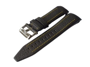 Product detail of Kožený řemínek Vostok Europe pro modely Lunochod - černý/žluté prošití/lesklá spona