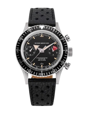 Product detail of Nivada Grenchen Chronomaster Broad Arrow - Inter. Bezel - Manual - Black Racing Strap
