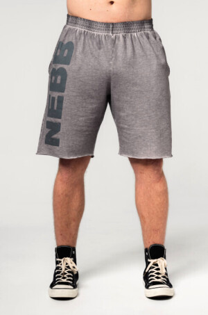 Product detail of Pánské šortky Nebbia  Washed-off Gym Sweatshorts NO BS Light Grey M
