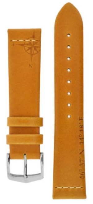 Product detail of Řemínek Hirsch Earth - medový - 20 mm - L – Standardní délka (doporučujeme) - 18 mm - Stříbrná