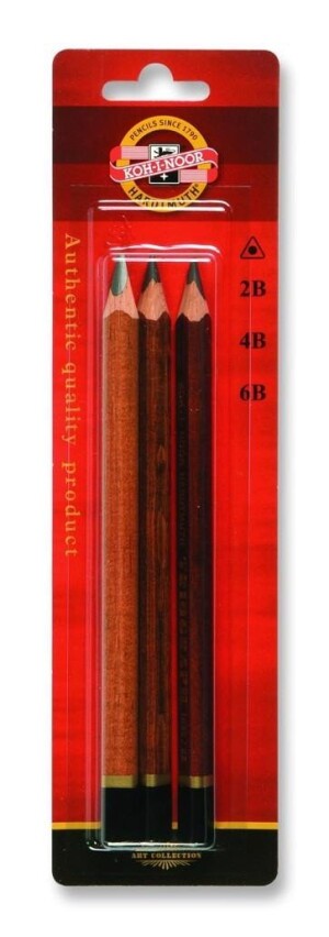 Product detail of Koh-i-noor tužka trojhranná grafitová silná 2B,4B,6B set 3 ks, hnědá barva