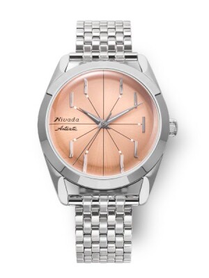 Product detail of Nivada Grenchen Antarctic Spider Salmon No Date - Forstner Beads of Rice