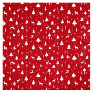Product detail of Ubrus červený - vánoční vzor, 100% polyester, 80 x 80 cm.