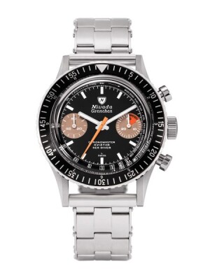 Product detail of Nivada Grenchen Chronomaster White Orange Boy Inter. Bezel - Manual - Forstner Rivet