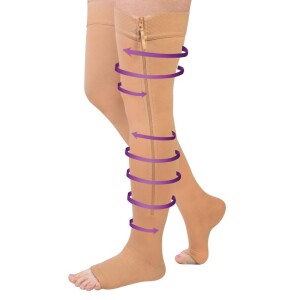 Product detail of Wellife Kompresní stehenní punčochy FIT se zipem L-XL tělové