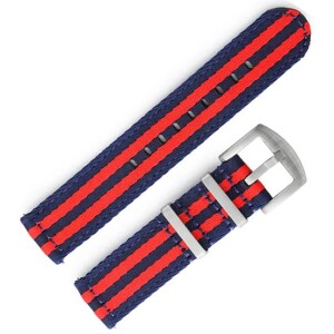 Product detail of Nylonový řemínek Sports proužky, modro-červený - 22 mm