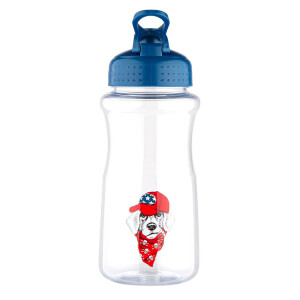 Product detail of Altom Plastová láhev s brčkem Labrador, 500 ml, modrá