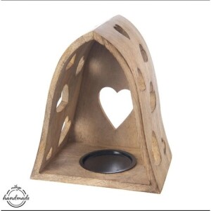 Product detail of Orion Svícen z mangového dřeva Heart bell, 20 x 14 x 23,2 cm