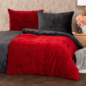 Product detail of 4Home Povlečení mikroflanel Stripe vínová, 140 x 200 cm, 70 x 90 cm