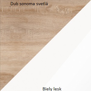 Product detail of ArtCross Obývací stěna KING | 2 Barva: Sonoma světlá / bílý lesk