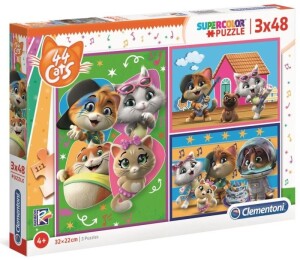 Product detail of Clementoni Puzzle - 44 Cats 3 x 48 dílků