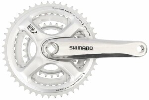 Product detail of Shimano kliky FC-M191-S 170mm 48x38x28 zubů, stříbrné, bez krytu, 8 speed, pro osu čtyřhran