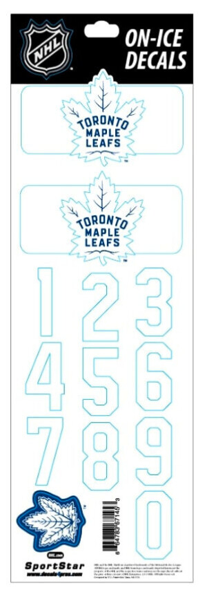 Product detail of Čísla na helmu Sportstape  ALL IN ONE HELMET DECALS - TORONTO MAPLE LEAFS - DARK HELMET