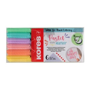 Product detail of Kores Pastel Style Sada popisovačů se štětcovým hrotem 6 ks