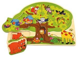 Product detail of BINO Dřevěné puzzle - Veselá zvířátka