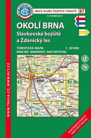 Product detail of Okolí Brna, Slavkovsko /KČT 87 1:50T Turistická mapa