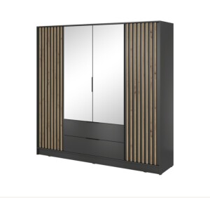 Product detail of ArtPS Šatní skříň KELLY 4D se zrcadlem | grafit