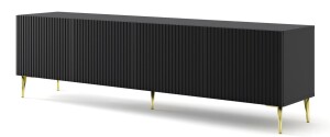 Product detail of ARTBm TV stolek RAVENNA B 4D 200 | černá matná Provedení: Černý mat / zlaté nohy