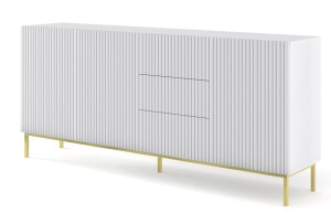 Product detail of ARTBm Komoda RAVENNA B 3D3S 200 | bílá matná Provedení: Bílá matná / zlatá podnož