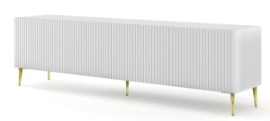Product detail of ARTBm Tv stolek RAVENNA B 4D 200 | bílá matná Provedení: Bílá matná / zlaté nohy