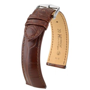 Product detail of Řemínek Hirsch Genuine 2 alligator - hnědý, mat - L - řemínek 22 mm (spona 20 mm)