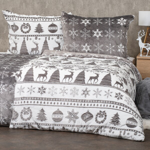 Product detail of 4Home Vánoční povlečení mikroflanel Christmas time šedá, 140 x 220 cm, 70 x 90 cm