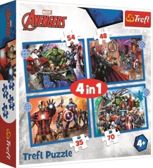 Product detail of Trefl Puzzle Stateční Avengers 4v1 (35,48,54,70 dílků)