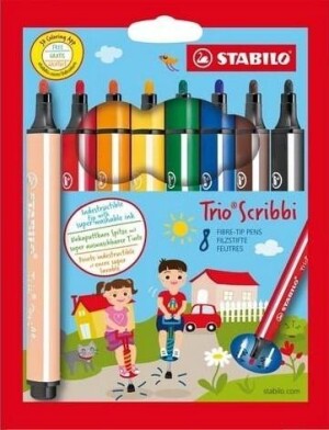 Product detail of Fixa STABILO Trio Scribbi sada 8 ks v pouzdru