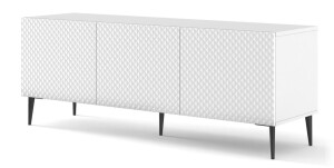 Product detail of ARTBm TV stolek RAVENNA C 3D 150 | bílá lesklá Provedení: Bílá/bílý lesk/černé nohy