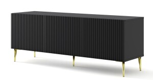 Product detail of ARTBm TV stolek RAVENNA B 3D 150 | černá matná Provedení: Černý mat / zlaté nohy