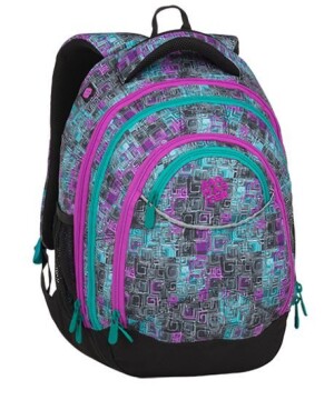 Product detail of Bagmaster Dívčí studentský batoh ENERGY 9 C VIOLET/GREEN/GRAY