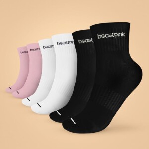 Product detail of BeastPink Ponožky Midhigh 3Pack White Black Pink