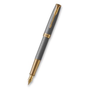 Product detail of Plnicí pero Parker Sonnet Deluxe Silver Chiselled GT 1502/51314 - hrot F (slabý)