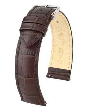 Product detail of Řemínek Hirsch Duke - hnědý - 24 mm - M – Střední délka - 22 mm - Stříbrná