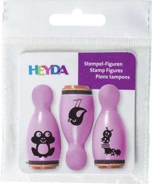 Product detail of HEYDA Dřevěná razítka kuželky - žába, ptáček