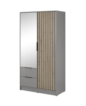 Product detail of ArtPS Šatní skříň KELLY 2D se zrcadlem | šedá