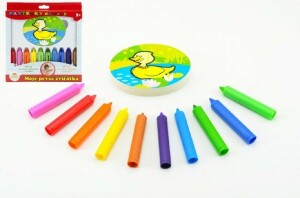 Product detail of Moje první zvířátka - Pastelky do vany 10 ks s houbičkou v krabičce