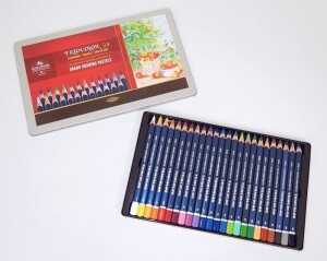 Product detail of Koh-i-noor pastelky TRIOCOLOR trojhranné silné souprava 24 ks v plechové krabičce