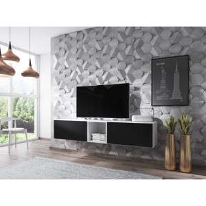 Product detail of Artcam Sestava do obývacího pokoje ROCO 10 roco: korpus bílý mat / okraj bílý mat / dvířka černý mat