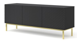 Product detail of ARTBm TV stolek RAVENNA C 3D 150 | černá lesklá Provedení: Černá / černý lesk / zlatá podnož