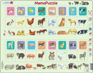 Product detail of Puzzle Memo puzzle - děti, zvířátka 32 dílků - Kohoutová tetování