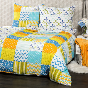 Product detail of 4Home Krepové povlečení Patchwork blue, 140 x 200 cm, 70 x 90 cm