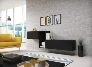 Product detail of Artcam Sestava do obývacího pokoje ROCO 11 roco: korpus černý mat / okraj černý mat / dvířka černý mat