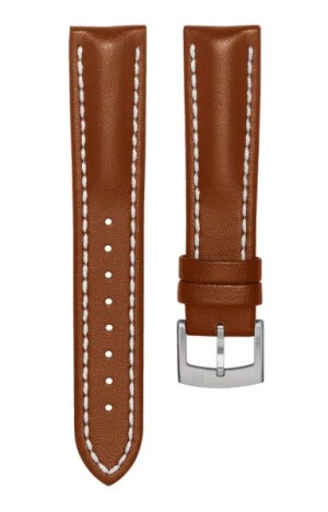 Product detail of Kožený řemínek Biatec | Hnědý z teletiny - 20 mm - Stříbrná