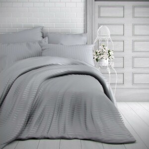 Product detail of Kvalitex Saténové povlečení Stripe světle šedá, 240 x 220 cm, 2 ks 70 x 90 cm