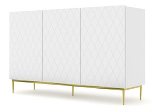 Product detail of ARTBm Komoda DIUNA 145 3D | bílý mat Provedení: Bílý mat / zlatá podnož