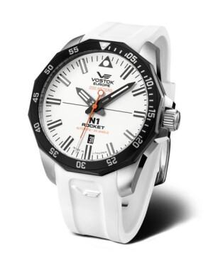 Product detail of Vostok Europe N-1 Rocket Automatic Line NH35-225E711S - Bílý silikonový řemínek
