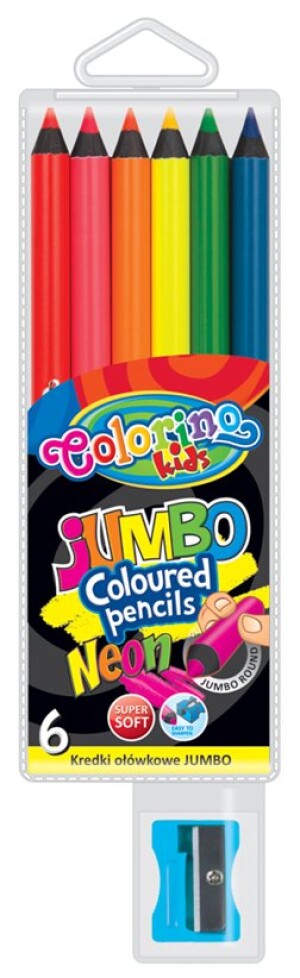 Product detail of Colorino pastelky kulaté JUMBO, neonové, s ořezávátkem, 6 barev