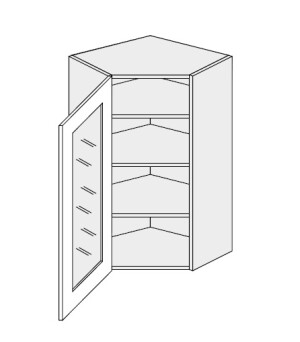 Product detail of ArtExt Vrchní kuchyňská skříňka rohová Napoli W10S / 60 POVRCHOVÁ ÚPRAVA DVÍŘEK: MAT, BAREVNÉ PROVEDENÍ KORPUSU: BÍLÁ